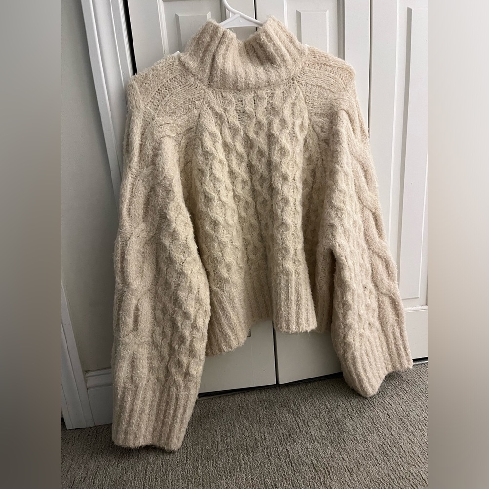 Express oversized sleeve cropped sweater